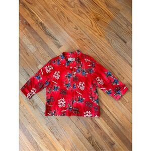 Vintage Havana Jacks Cafe Womens Hawaiian Tropical Shirt  Size L